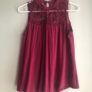 Maroon top
